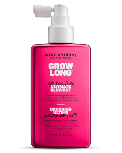 Marc Anthony Anti-Frizz Shield Ultimate Blowout Spray, Grow Long – Glatte & glänzende Haare bei hoher Luftfeuchtigkeit – Hitzeschutz – 6,7 oz