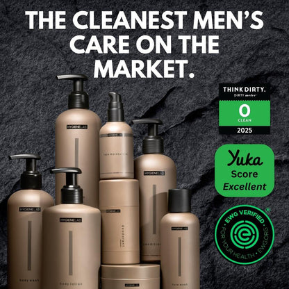 HygieneLab Body Lotion für Männer – EWG-zertifiziert, ultra-feuchtigkeitsspendend, ungiftig, schnell einziehend, parfümfrei, parabenfrei, sulfatfrei, tägliche Körperlotion für trockene Haut & empfindliche Haut, 12 oz