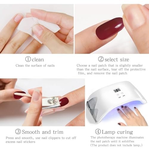 JMEOWIO Gel-Nagelaufkleber Glitzer Hellrosa – UV/LED-gehärtete Nagelstreifen für langanhaltendes Nageldesign