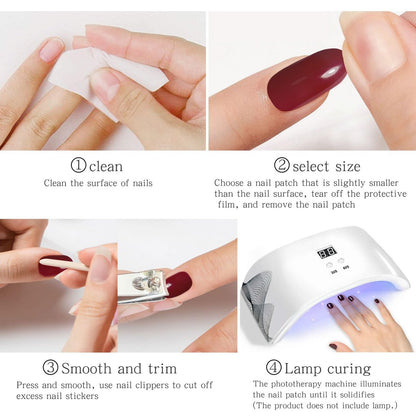 JMEOWIO Gel-Nagelaufkleber Glitzer Hellrosa – UV/LED-gehärtete Nagelstreifen für langanhaltendes Nageldesign