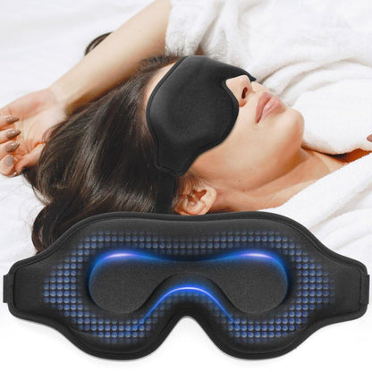 Gewichtete Schlafmaske für Männer und Frauen – Blackout Augenmaske für Seitenschläfer mit verstellbarem Riemen (Obsidian, 130g)