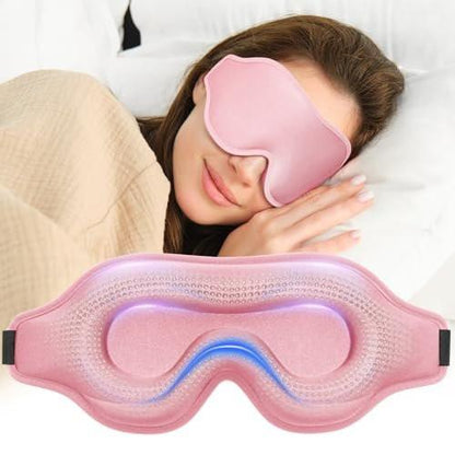 Gewichtete Schlafmaske für Männer und Frauen – Blush, 130g, für Seitenschläfer, verstellbarer Riemen, blickdicht