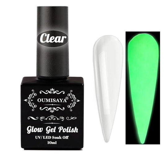 Oumisaya Leuchtender Klarlack Gel Nagellack 10ML – Halbtransparenter Jelly-Effekt, Leuchtet Grün (GP66eCG)