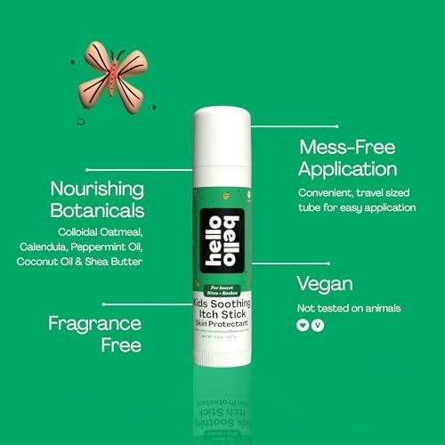 Hello Bello Kids Beruhigender Juckreiz-Stick, 0,5 oz, Hautschutz mit Ringelblume und Pfefferminzöl, gegen Insektenstiche und Hautausschläge