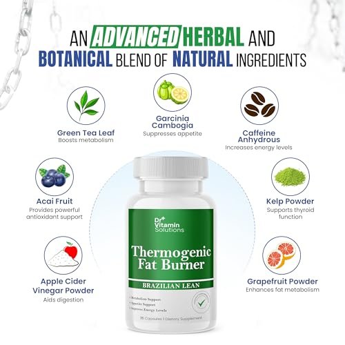Thermogene Fatburner Brazilian Lean – Abnehmkapseln für Frauen & Männer | Appetitzügler & Stoffwechsel-Booster mit Grüntee, Garcinia | Bauchfett, Energie & Blähungen Unterstützung – 35 Kapseln