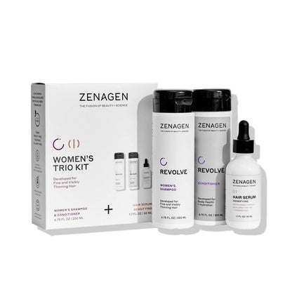 ZENAGEN Revolve Women's Trio Kit | Shampoo + Conditioner + Densifying für feines und sichtbar ausdünnendes Haar | Unterstützt Haarstärke und -wachstum, 1 Set