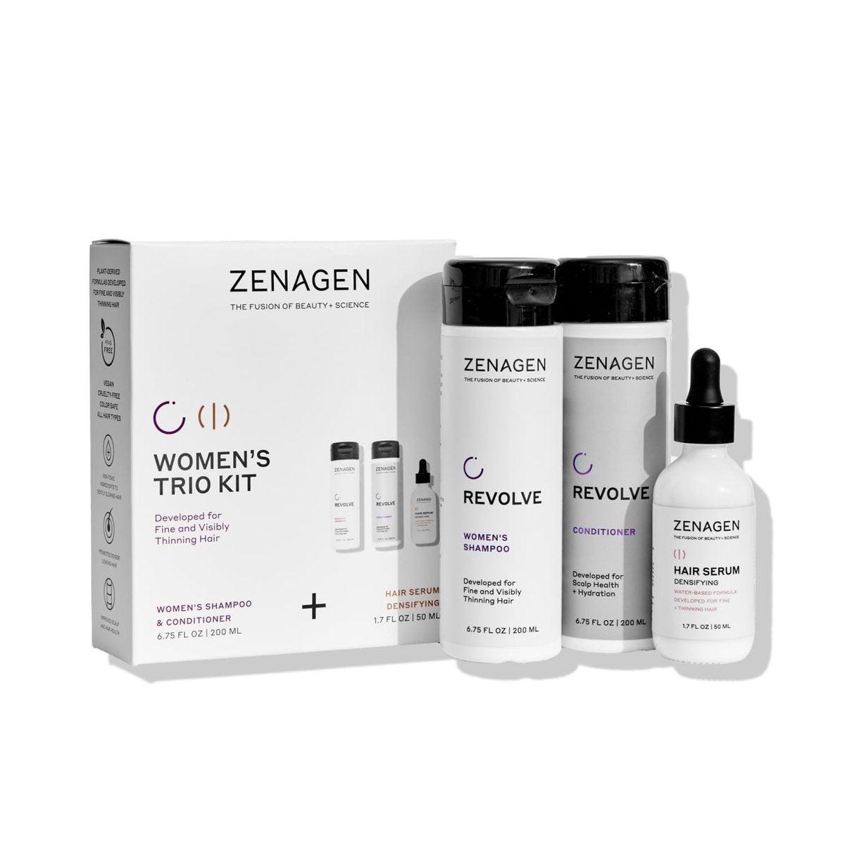 ZENAGEN Revolve Women's Trio Kit | Shampoo + Conditioner + Densifying für feines und sichtbar ausdünnendes Haar | Unterstützt Haarstärke und -wachstum, 1 Set