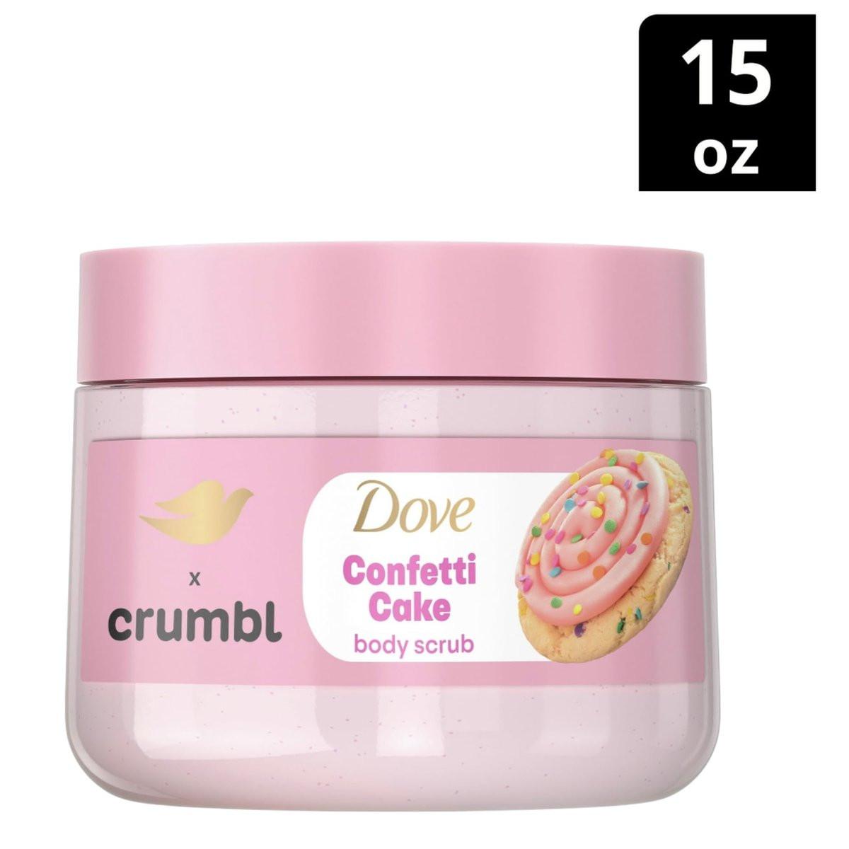 Dove Feuchtigkeitsspendendes Duschgel & Peeling | Confetti Cake Duft | 20oz Duschgel + 15oz Peeling | Limited Edition