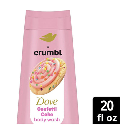 Dove Feuchtigkeitsspendendes Duschgel & Peeling | Confetti Cake Duft | 20oz Duschgel + 15oz Peeling | Limited Edition