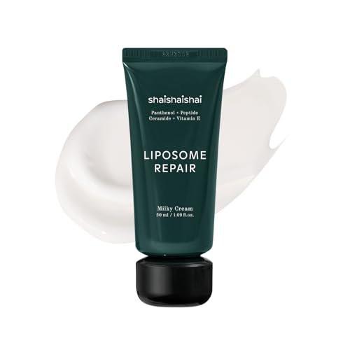 shaishaishai LIPOSOME REPAIR MILKY Cream – Feuchtigkeitsspendende, leichte Barrierepflege mit Kollagen-Boost, ultra-beruhigende Feuchtigkeit, nicht fettend, parfümfrei, koreanische Hautpflege, 50 ml