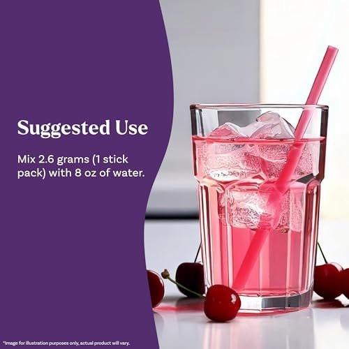 Natrol Sleep & Restore Beruhigendes Getränk mit Magnesiumglycinat - Melatoninfrei, Kirsche, 10 Stickpacks