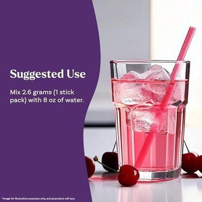 Natrol Sleep & Restore Beruhigendes Getränk mit Magnesiumglycinat - Melatoninfrei, Kirsche, 10 Stickpacks