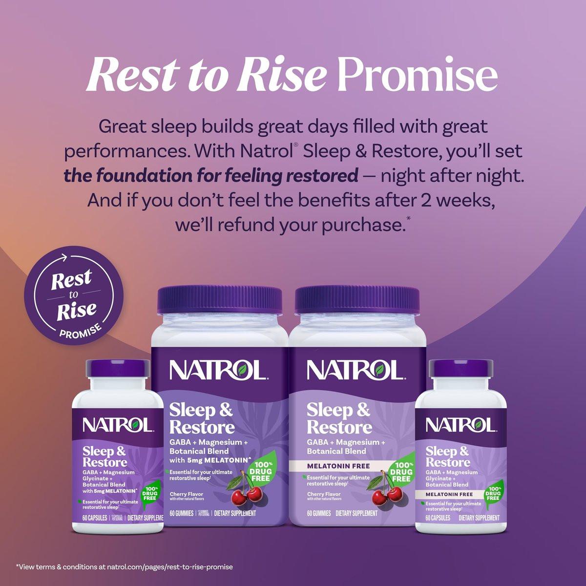 Natrol Sleep & Restore Beruhigendes Getränk mit Magnesiumglycinat - Melatoninfrei, Kirsche, 10 Stickpacks