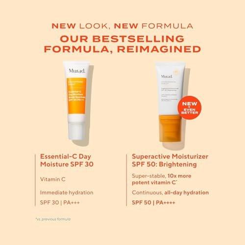 Murad Superactive Brightening Moisturizer SPF 50 – Vitamin-C-reiche, ultraleichte Feuchtigkeitspflege mit Lipid-Boosting-Technologie für vorbeugenden Anti-Aging-Schutz vor UVA/UVB – 1,7 Fl Oz