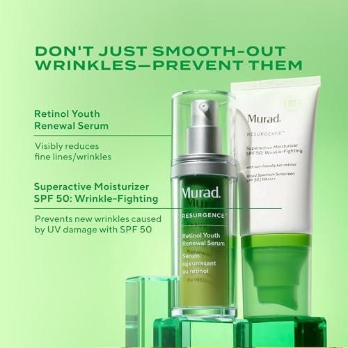 Murad Superactive Anti-Falten Feuchtigkeitscreme mit SPF 50 - Bio-Retinoid Ultra-Sheer Gesichtssonnencreme gegen feine Linien und Falten mit UV-Schutz - 50 ml