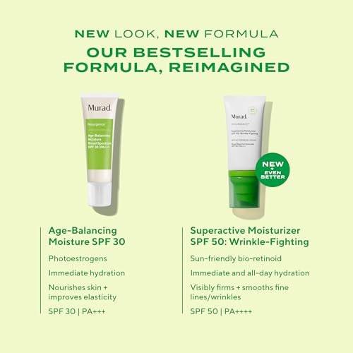 Murad Superactive Anti-Falten Feuchtigkeitscreme mit SPF 50 - Bio-Retinoid Ultra-Sheer Gesichtssonnencreme gegen feine Linien und Falten mit UV-Schutz - 50 ml