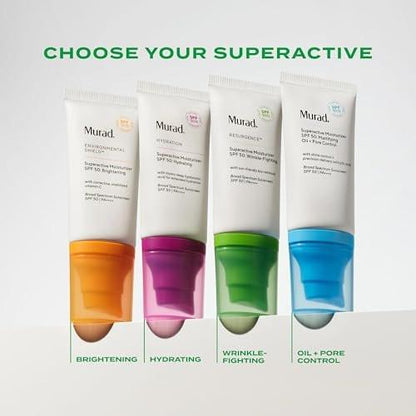Murad Superactive Anti-Falten Feuchtigkeitscreme mit SPF 50 - Bio-Retinoid Ultra-Sheer Gesichtssonnencreme gegen feine Linien und Falten mit UV-Schutz - 50 ml