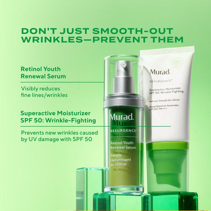 Murad Superactive Anti-Falten Feuchtigkeitscreme mit SPF 50 - Bio-Retinoid Ultra-Sheer Gesichtssonnencreme gegen feine Linien und Falten mit UV-Schutz - 50 ml