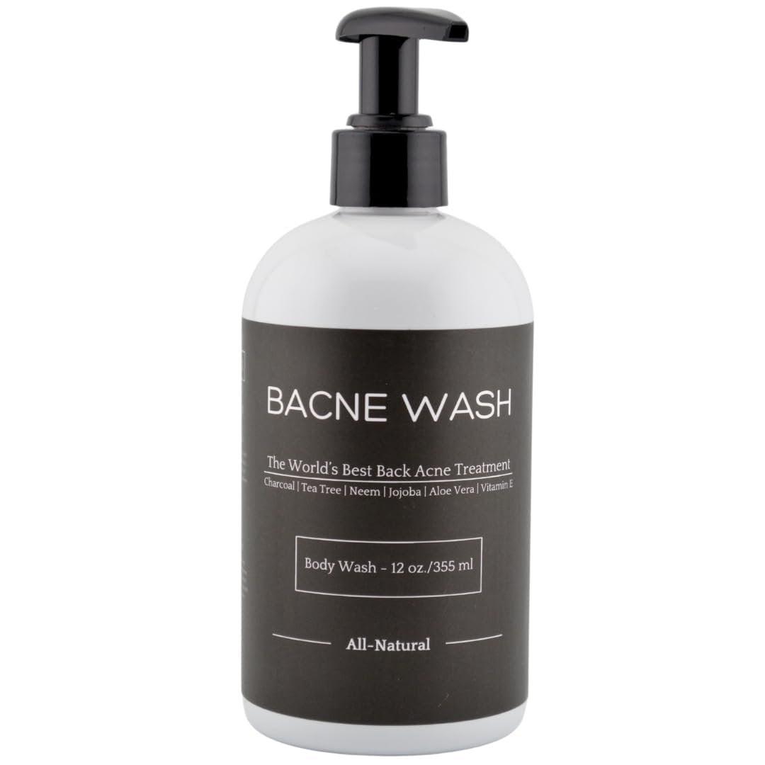 Bacne Wash: Natürlicher Reiniger gegen Rückenakne mit Kohle, Jojobaöl, Teebaumöl, Neemöl, Aloe Vera, Kolloidalem Hafermehl und Vitamin E – Körperakne-Waschmittel für alle Hauttypen