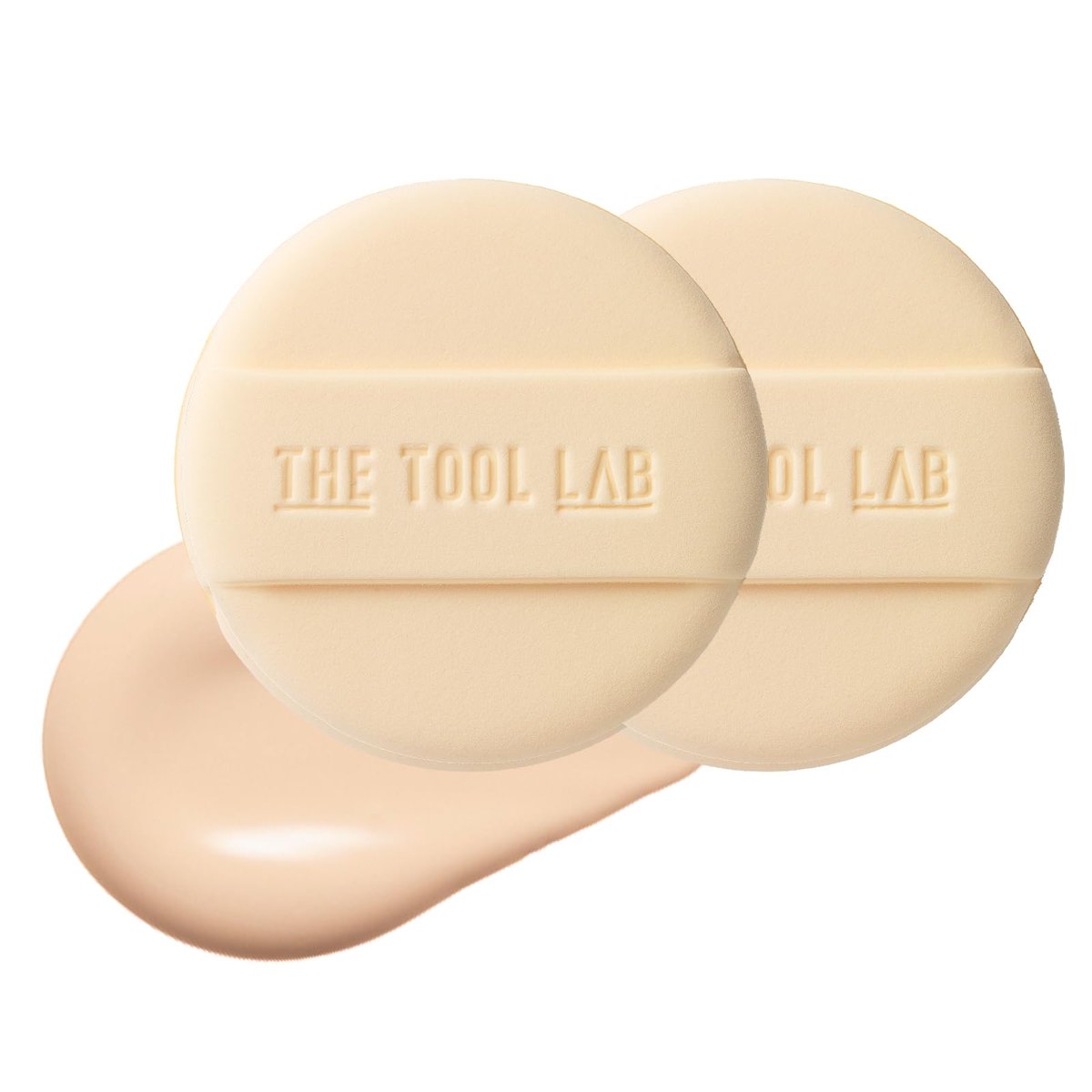 THE TOOL LAB Langlebiger Make-up-Schwamm (Rund) – Koreanischer Olive Young Puff für flüssige Foundation, Cushion, Contouring und Rouge – 5-lagiger Memory-Schaum für extra Deckkraft – 5,3 cm