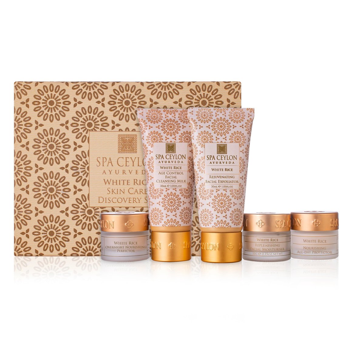SPA CEYLON WHITE RICE SKIN CARE DISCOVERY SET – Reisegröße Gesichtspflege Set, Bio, für normale bis ölige Haut