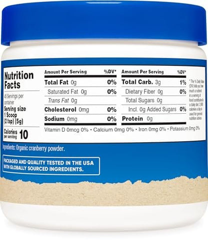 Nutricost Bio-Cranberrypulver, 227 g, 5 g pro Portion – Ohne Gentechnik, Glutenfrei