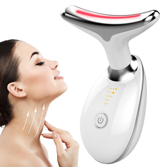 Gesichtsformungsgerät, Hals- und Gesichtsmassagegerät, tragbarer 3-in-1 Gesichtsapparat für tägliche Hautpflege, Weiß
