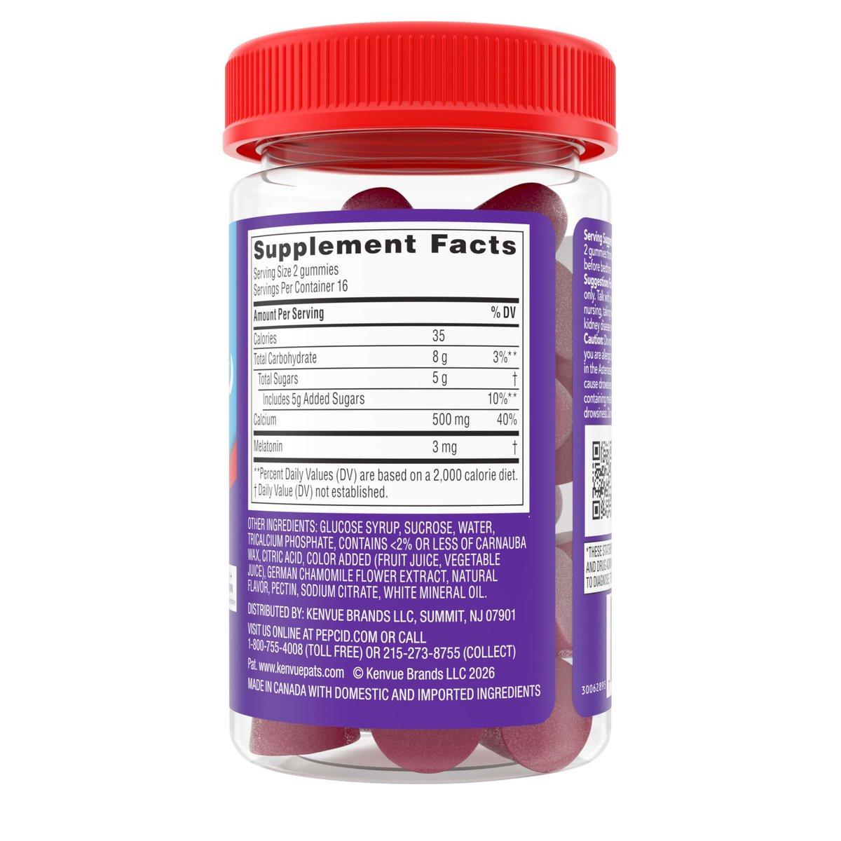Pepcid Beruhigende Gummibärchen, Sodbrennen Linderung + Schlafunterstützung, bei gelegentlichem Sodbrennen, Magenverstimmung, saurem Aufstoßen + Schlaflosigkeit, Calcium & Melatonin, Erdbeere, 32 Stück