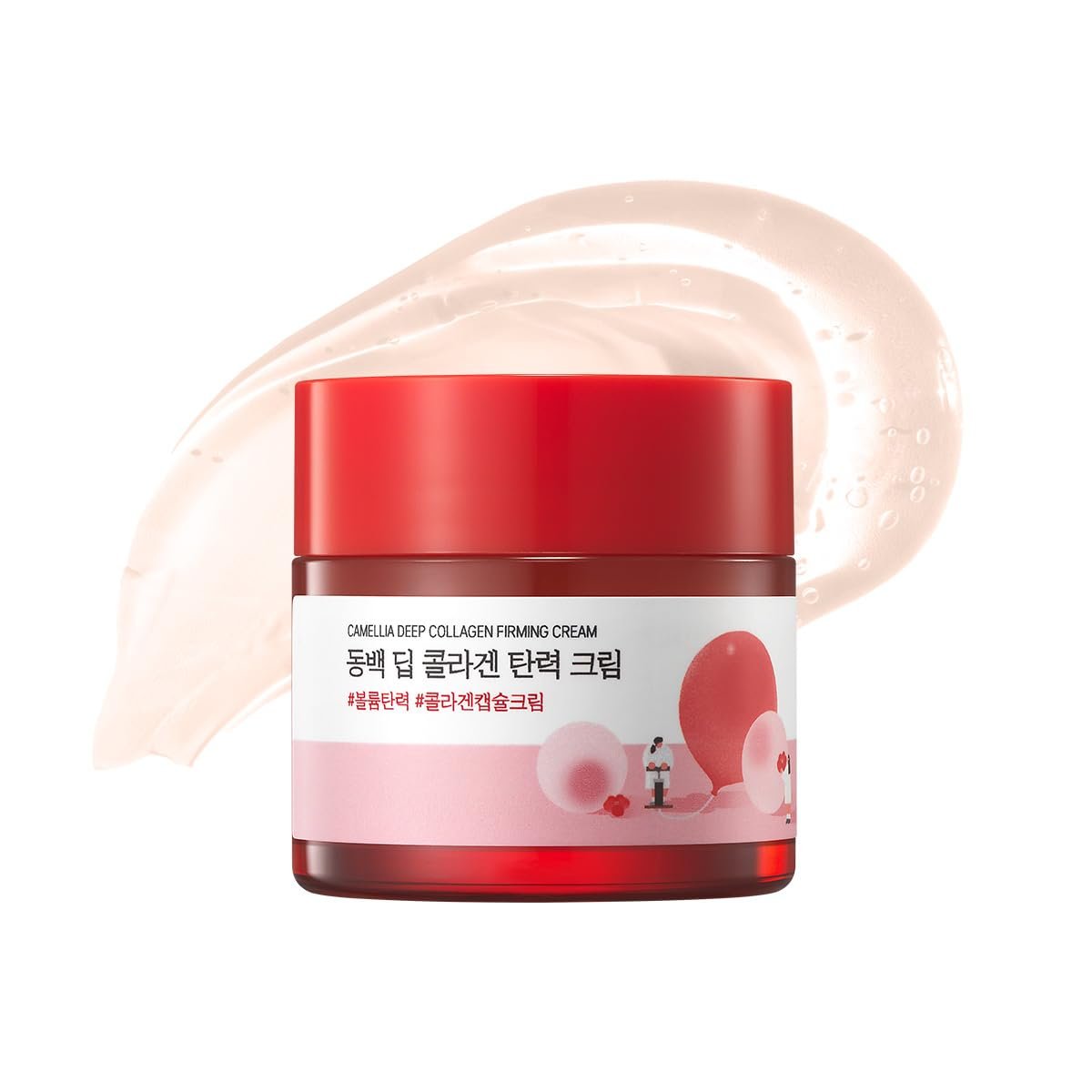 ROUND LAB Camellia Deep Collagen Firming Cream 1,69 oz – Feuchtigkeitscreme mit Multi-Kollagen für straffe, glatte Haut und verfeinerte Poren