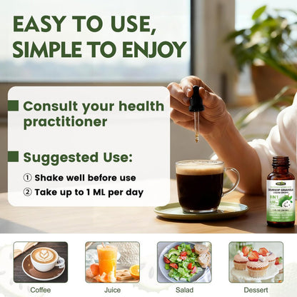 8-in-1 Graviola Soursop Blattextrakt Flüssig - Soursop Bitters mit Seemoos, Ashwagandha und Kurkuma für Immunsystem, Leber, Schlaf, Antioxidantien & Zellunterstützung, 30 ml