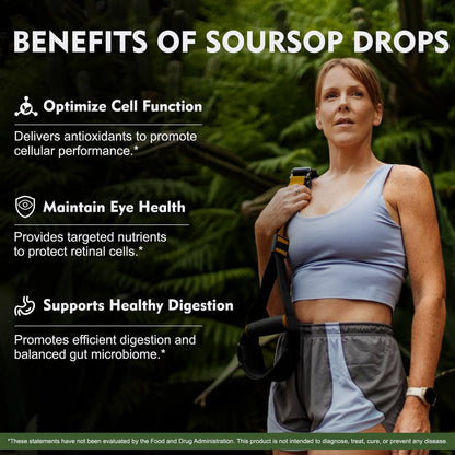 8-in-1 Graviola Soursop Blattextrakt Flüssig - Soursop Bitters mit Seemoos, Ashwagandha und Kurkuma für Immunsystem, Leber, Schlaf, Antioxidantien & Zellunterstützung, 30 ml