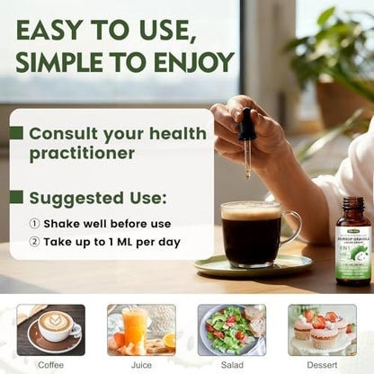8-in-1 Graviola Soursop Blattextrakt Flüssig - Soursop Bitters mit Seemoos, Ashwagandha und Kurkuma für Immunsystem, Leber, Schlaf, Antioxidantien & Zellunterstützung, 30 ml