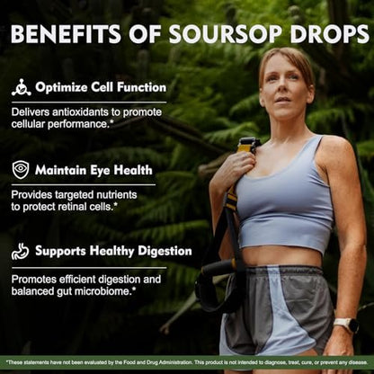 8-in-1 Graviola Soursop Blattextrakt Flüssig - Soursop Bitters mit Seemoos, Ashwagandha und Kurkuma für Immunsystem, Leber, Schlaf, Antioxidantien & Zellunterstützung, 30 ml