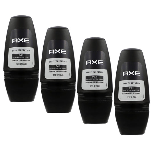 Axe Dark Temptation Roll-on Deodorant, Schwarz, 50 ml, Pack mit 4 Stück, Lang anhaltender Schutz