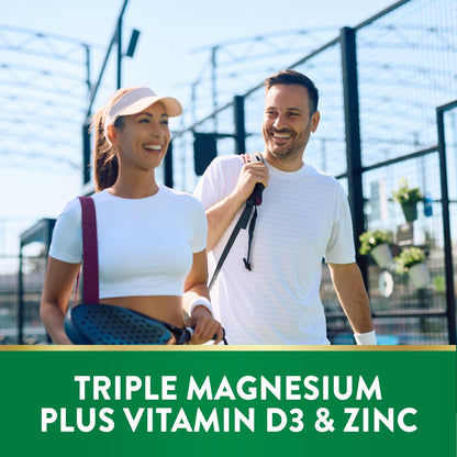 Nature's Truth Triple Magnesium Complex – 60 Kapseln mit Glycinat, Citrat & Malat, plus Vitamin D3 & Zink – Vegetarisch, Nicht-GVO, Glutenfrei