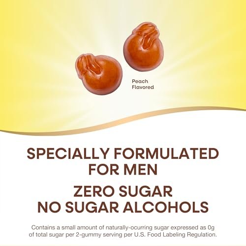 Nature's Way Alive! Zero Sugar Männer Multivitamin Gummis – Energie & Muskelfunktion*, Pfirsichgeschmack, 80 Gummis