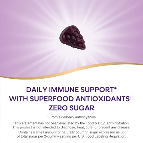 Nature's Way Sambucus Zero Sugar Immun-Gummis für Kinder - Holunder, Vitamin C, Zink, 70 Stück