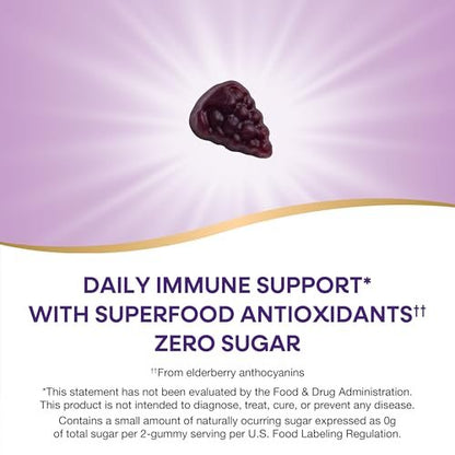 Nature's Way Sambucus Zero Sugar Immun-Gummis für Kinder - Holunder, Vitamin C, Zink, 70 Stück