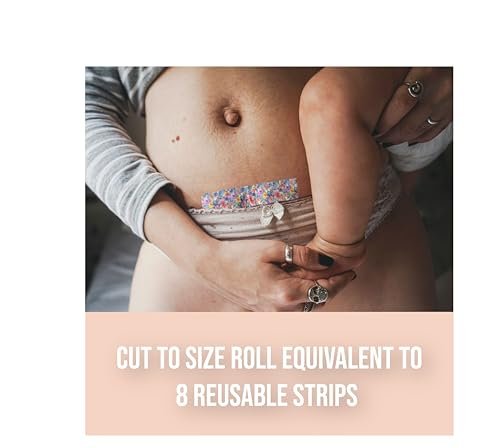 Quitch Silikon-Narbenpflaster für chirurgische Narben, Silikon-Narbenband, C-Section Recovery Must Haves, Tummy Tuck Recovery Must Haves, Postpartum Essentials Narbenbehandlung (Floral) 4x150cm
