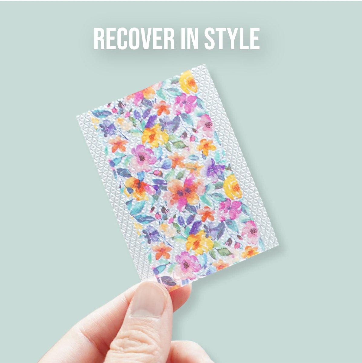 Quitch Silikon-Narbenpflaster für chirurgische Narben, Silikon-Narbenband, C-Section Recovery Must Haves, Tummy Tuck Recovery Must Haves, Postpartum Essentials Narbenbehandlung (Floral) 4x150cm
