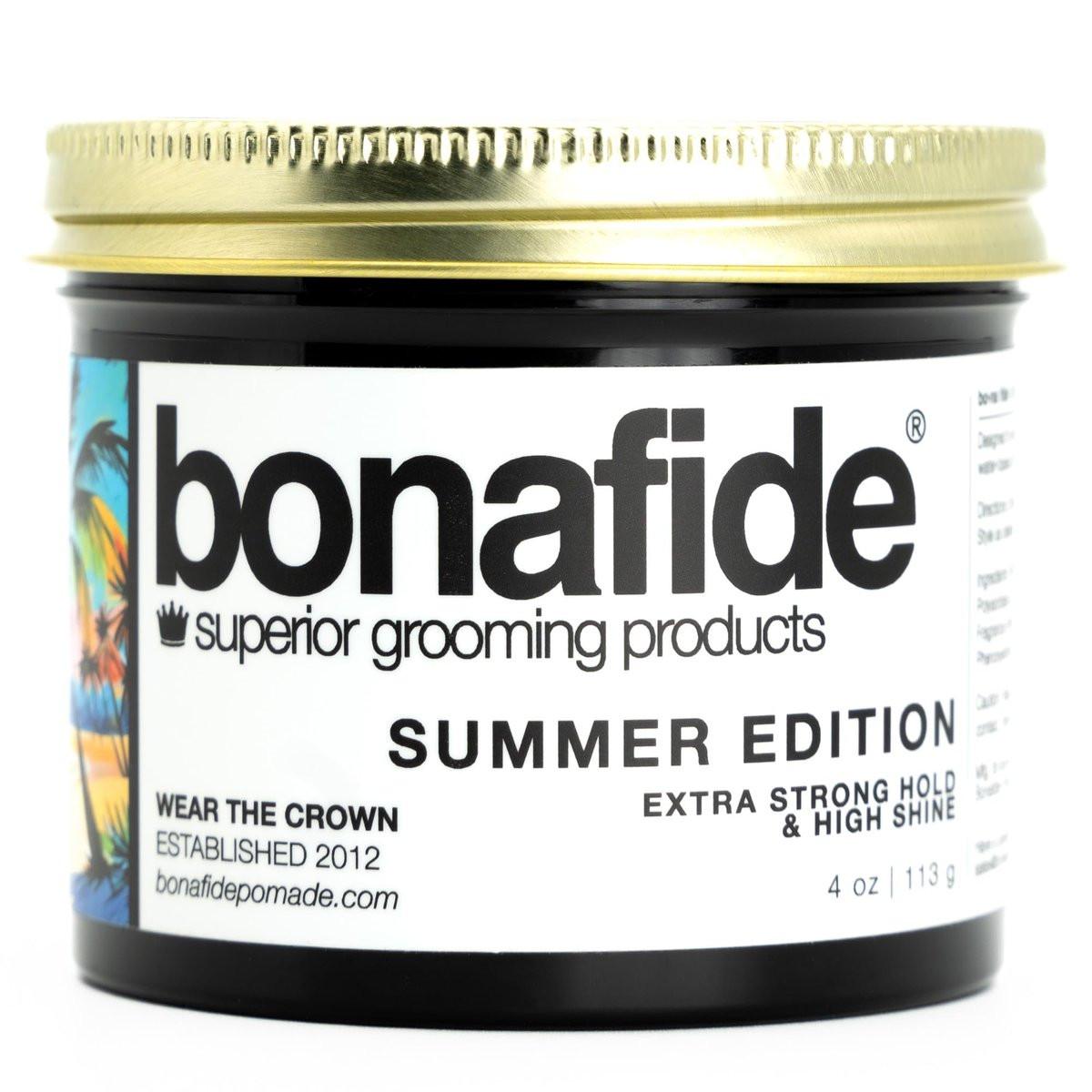 Bona Fide Pomade Summer Edition – Extra-Starker Halt & Hochglanz, Wasserbasierte Pomade, 4 oz