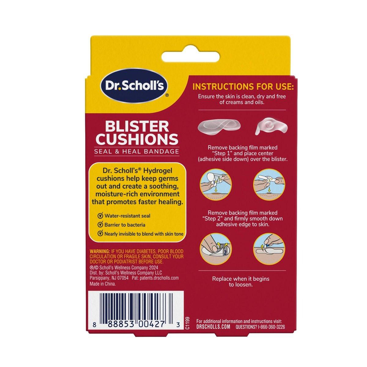 Dr. Scholl’s Blister Cushions Seal & Heal – 8 Blasenpflaster in verschiedenen Größen, Hydrogel-Technologie, wasserabweisend