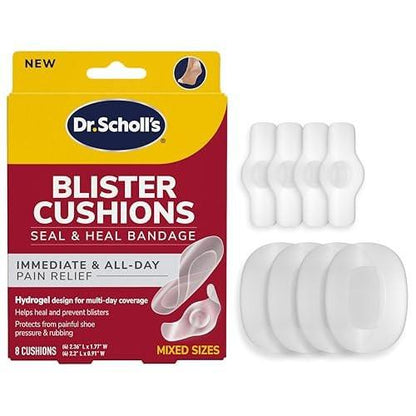 Dr. Scholl’s Blister Cushions Seal & Heal – 8 Blasenpflaster in verschiedenen Größen, Hydrogel-Technologie, wasserabweisend
