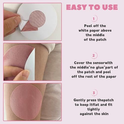Nepia 30 Stück Rosa CGM-Sensor-Pflaster | Wasserdichte Klebepflaster für Dexcom G7/Libre 1 2 3/Enlite | 14 Tage langanhaltender Schutz | Schweißresistente Sensorabdeckungen für aktiven Lebensstil