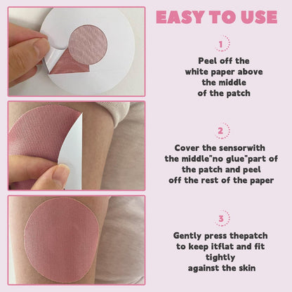 Nepia 30 Stück Rosa CGM-Sensor-Pflaster | Wasserdichte Klebepflaster für Dexcom G7/Libre 1 2 3/Enlite | 14 Tage langanhaltender Schutz | Schweißresistente Sensorabdeckungen für aktiven Lebensstil