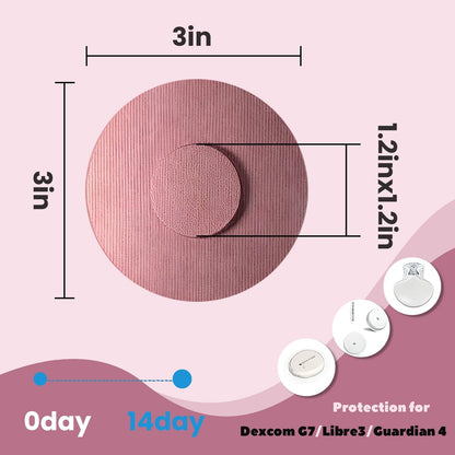 Nepia 30 Stück Rosa CGM-Sensor-Pflaster | Wasserdichte Klebepflaster für Dexcom G7/Libre 1 2 3/Enlite | 14 Tage langanhaltender Schutz | Schweißresistente Sensorabdeckungen für aktiven Lebensstil