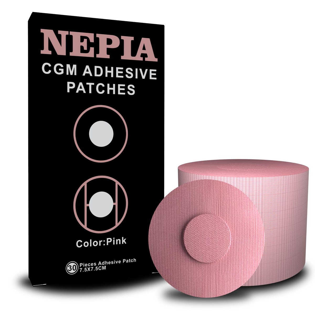 Nepia 30 Stück Rosa CGM-Sensor-Pflaster | Wasserdichte Klebepflaster für Dexcom G7/Libre 1 2 3/Enlite | 14 Tage langanhaltender Schutz | Schweißresistente Sensorabdeckungen für aktiven Lebensstil