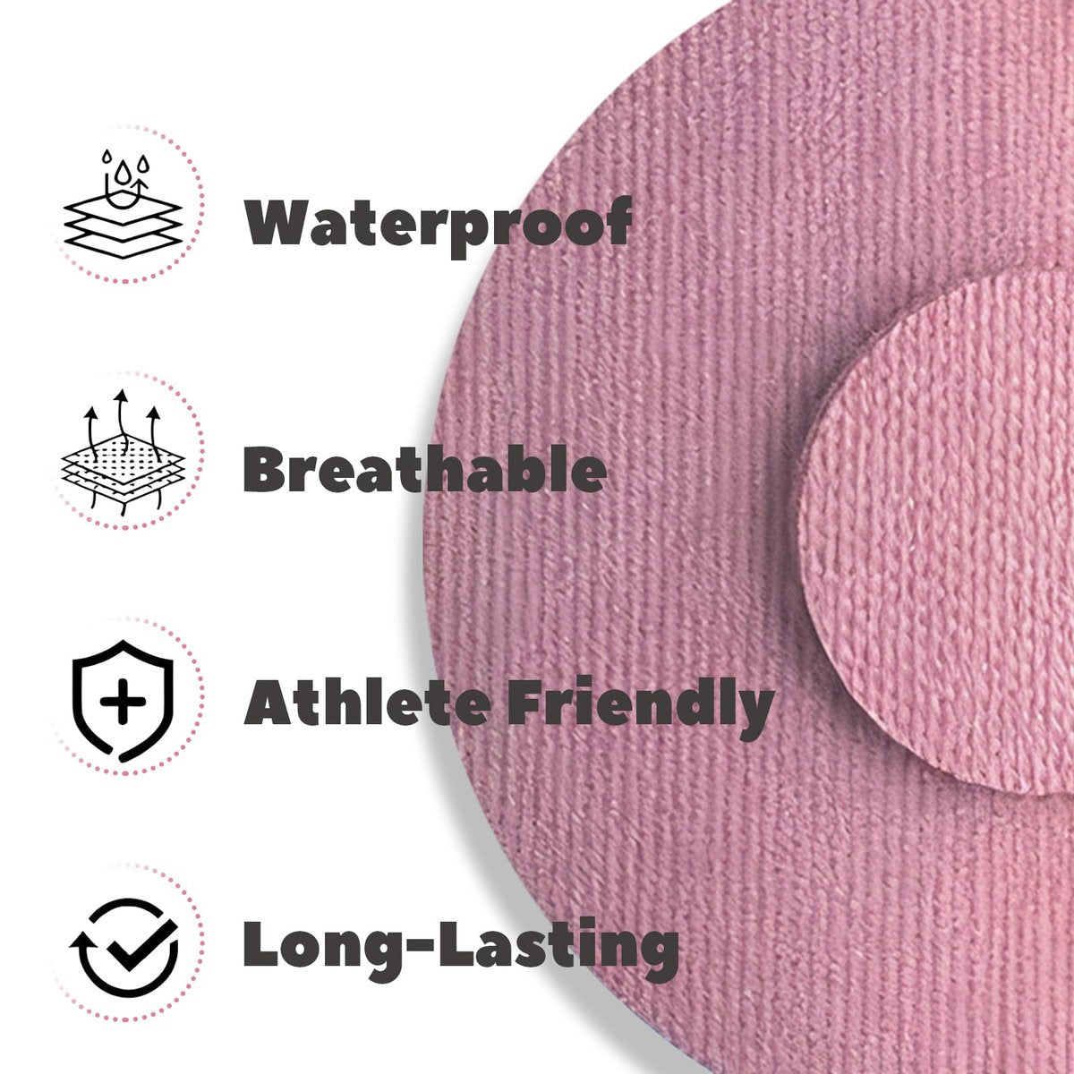 Nepia 30 Stück Rosa CGM-Sensor-Pflaster | Wasserdichte Klebepflaster für Dexcom G7/Libre 1 2 3/Enlite | 14 Tage langanhaltender Schutz | Schweißresistente Sensorabdeckungen für aktiven Lebensstil