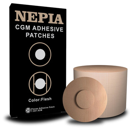 Nepia 30 Stück Hautfarbene CGM-Sensor-Pflaster | Wasserdichtes Klebeband für Dexcom G7/Libre 1 2 3/Enlite | 14 Tage Langzeitschutz | Schweißresistente Sensorabdeckungen für aktiven Lebensstil