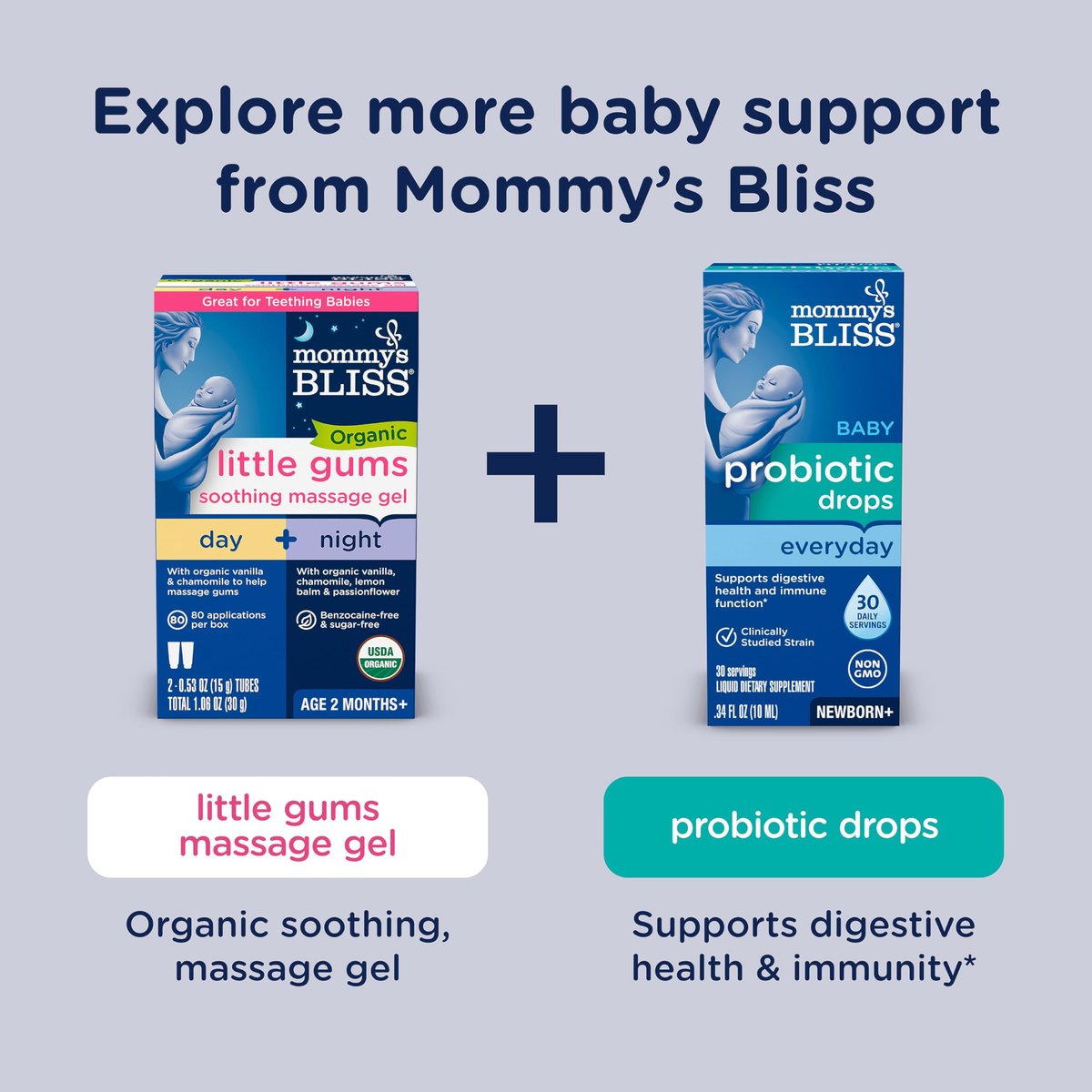 Mommy's Bliss Bio Baby Schlafberuhigungsgel für den Schnuller, Fördert erholsamen Schlaf*, Ohne Melatonin, Ab 2 Monaten, 0,53 Fl Oz